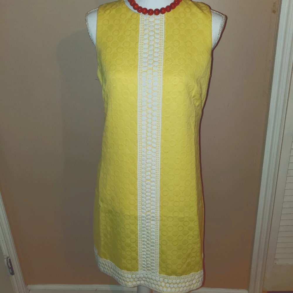 NEW Yellow London Times Shift Dress Sz 10